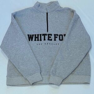 WHITE FOX Gray Half-zip Sweater